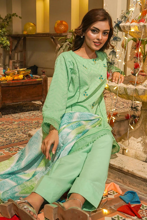 Best Women's Chikankari Embroidered 3 Pc Suit - Wear Ochre -