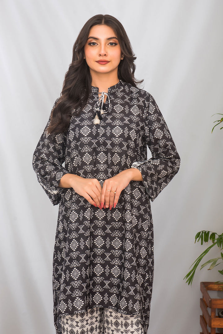 Swiss Lawn Digital Printed 2 Pc Suit - Wear Ochre