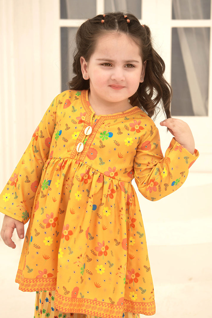 Herringbone Digital Printed 2 Pc Suit - Wear Ochre