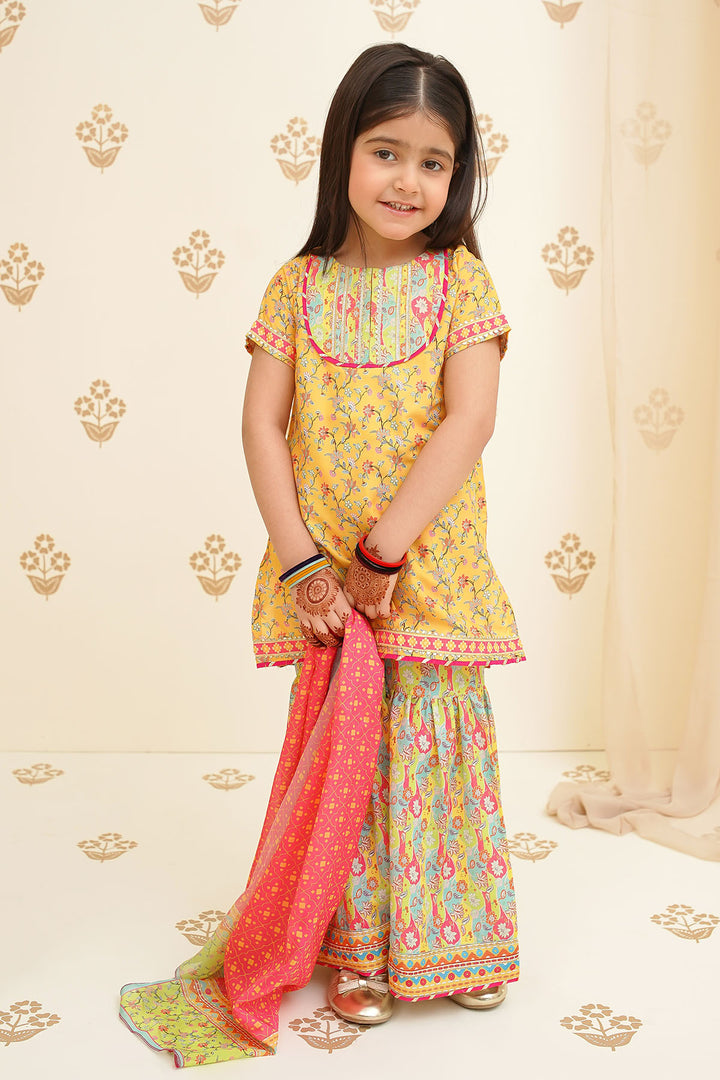 Swiss Lawn Digital Printed 3 Pc Suit - Wear Ochre