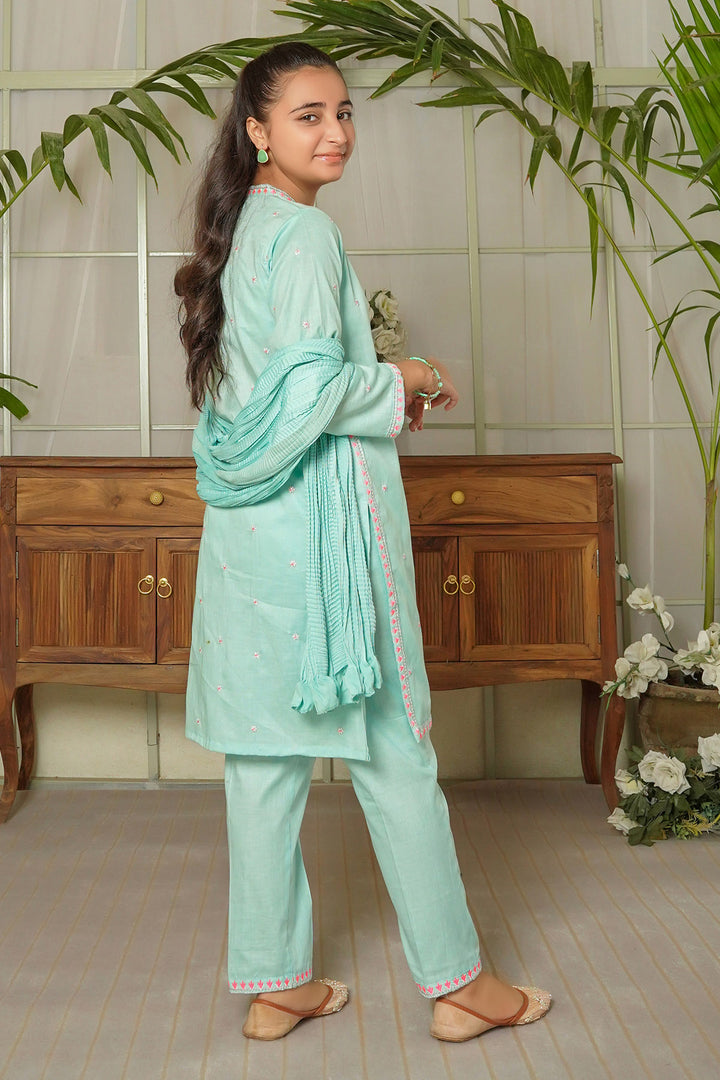 Cotton Embroidered 3 Pc Suit - Wear Ochre