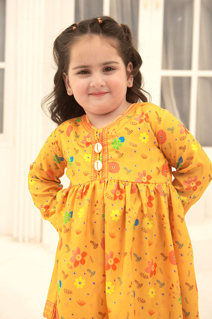 Herringbone Digital Printed 2 Pc Suit - Wear Ochre
