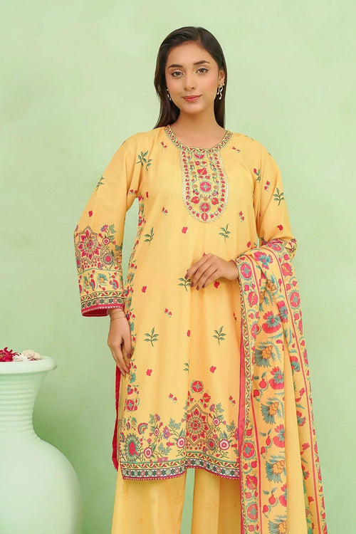 Best Women's Poly Lawn Digital Printed 3 Pc Suit - Wear Ochre -
