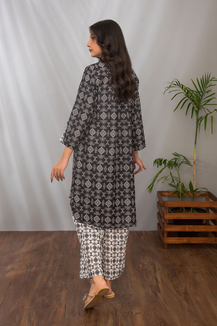 Swiss Lawn Digital Printed 2 Pc Suit - Wear Ochre