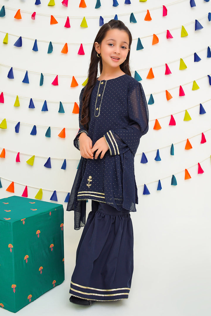 Chiffon Hand Adda Work 3 Pc Suit - Wear Ochre