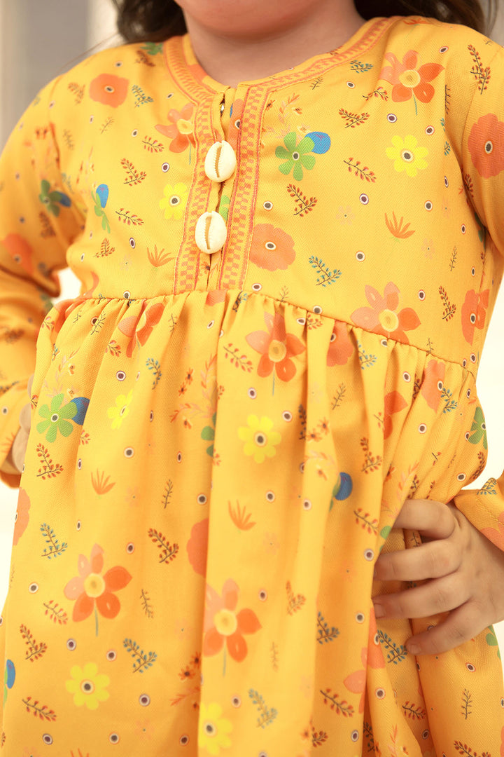 Herringbone Digital Printed 2 Pc Suit - Wear Ochre