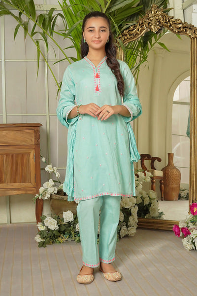 Cotton Embroidered 3 Pc Suit