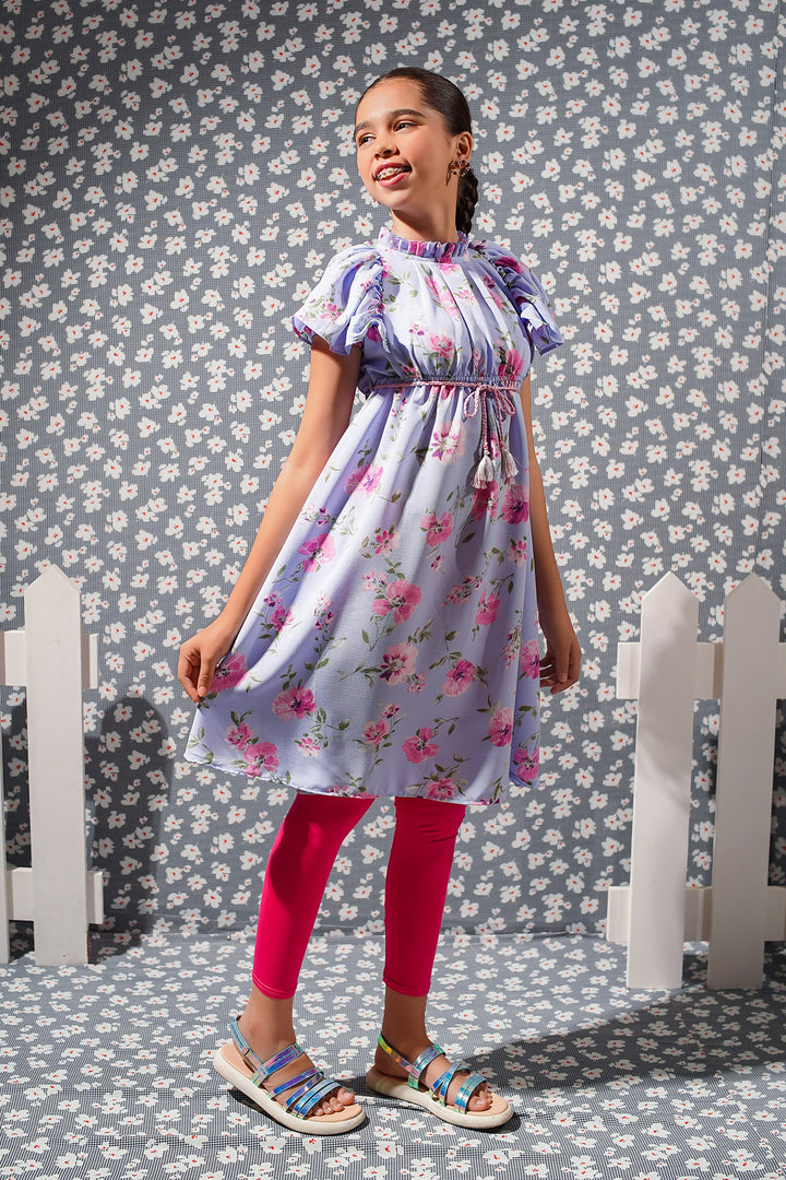 Printed Georgette Midi Dress - Wear Ochre