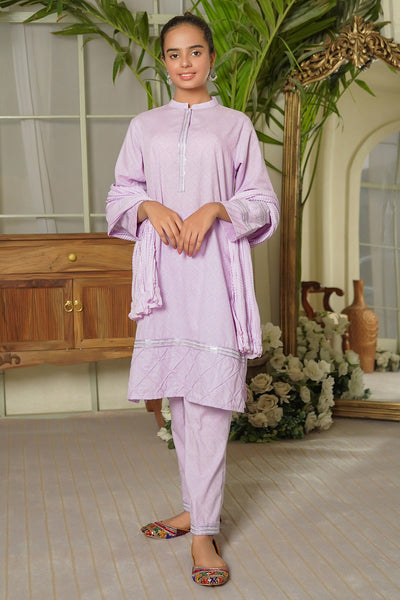 Cotton Embroidered 3 Pc Suit