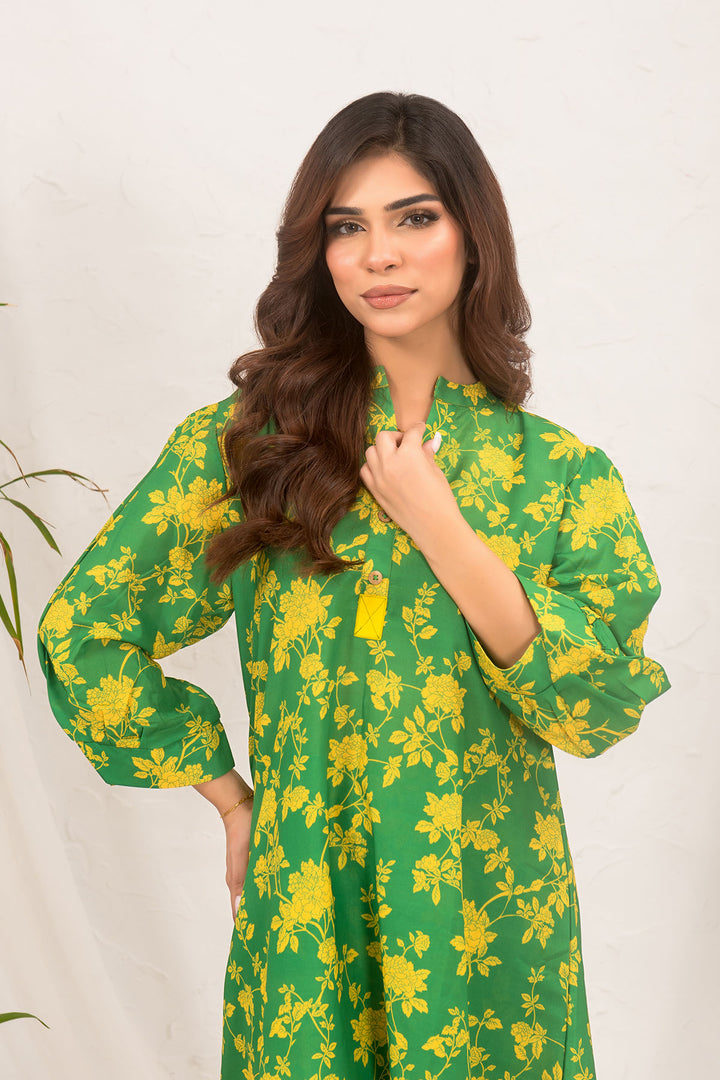 Swiss Lawn Digital Printed 2 Pc Suit - Wear Ochre