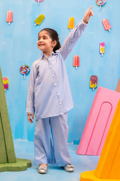 Chambray Cotton 2 Pc Suit