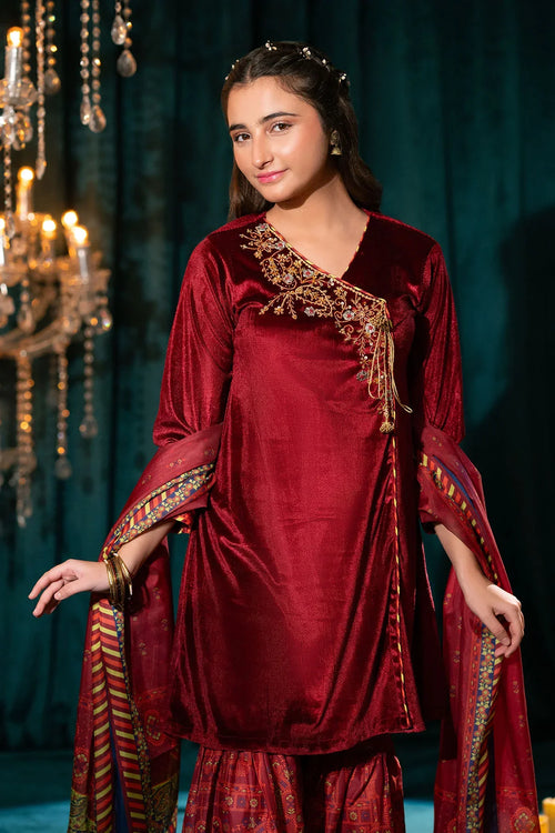 Best Velvet Hand Adda Work 3 Pc Suit - Wear Ochre -