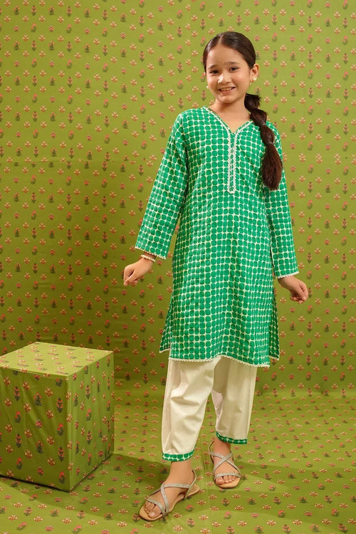 Poly Lawn Printed 2 Pc Suit - Wear Ochre