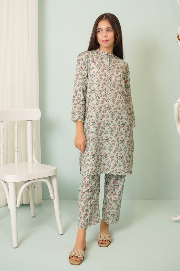 Swiss Lawn Printed 2 Pc Suit - Wear Ochre