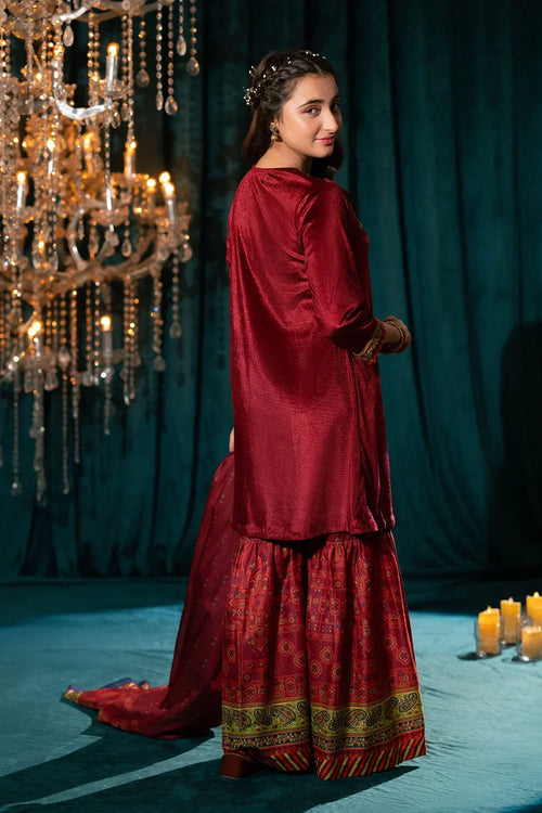 Best Velvet Hand Adda Work 3 Pc Suit - Wear Ochre -
