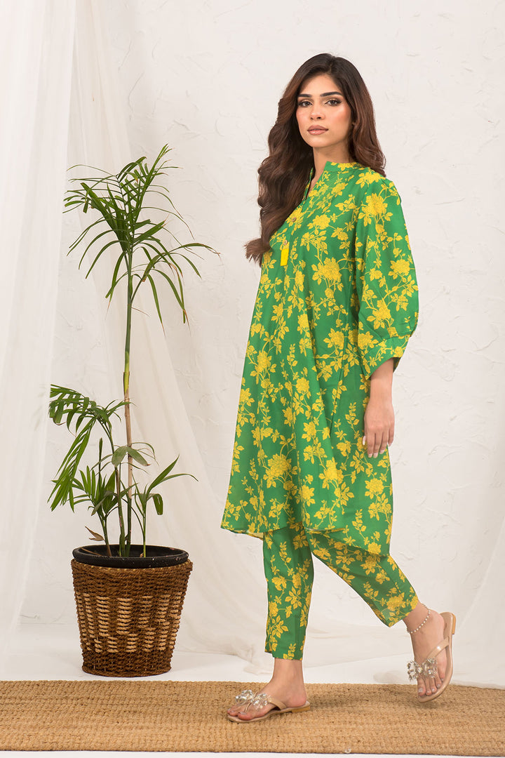 Swiss Lawn Digital Printed 2 Pc Suit - Wear Ochre