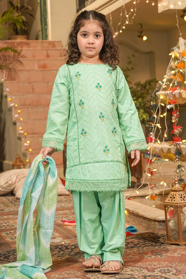Best Chikankari Embroidered 3 Pc Suit - Wear Ochre -