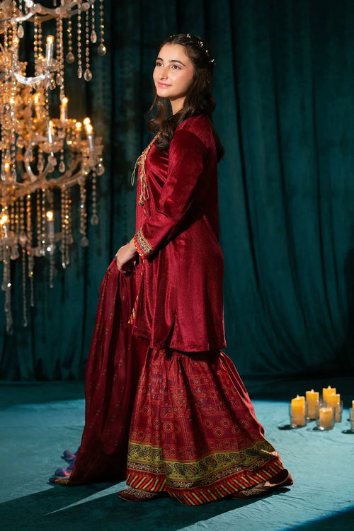 Best Velvet Hand Adda Work 3 Pc Suit - Wear Ochre -