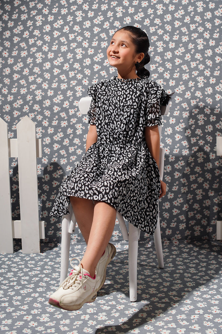 Printed Brochia Chiffon Midi Dress - Wear Ochre