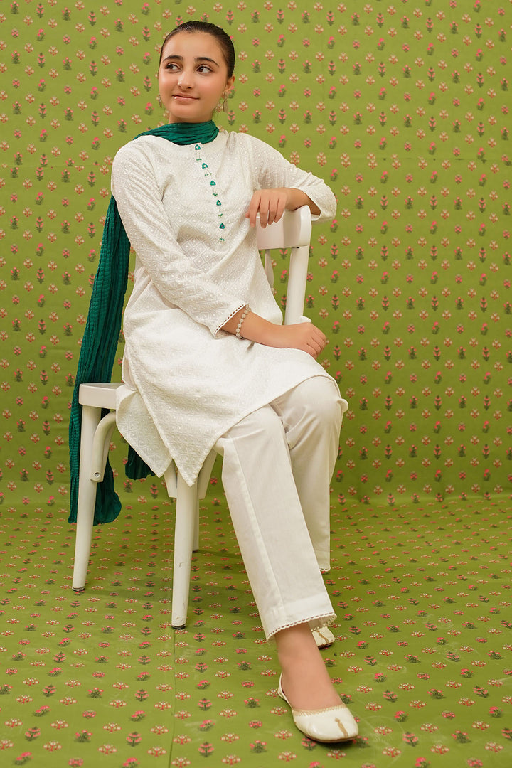 Chikankari 3 Pc Suit - Wear Ochre