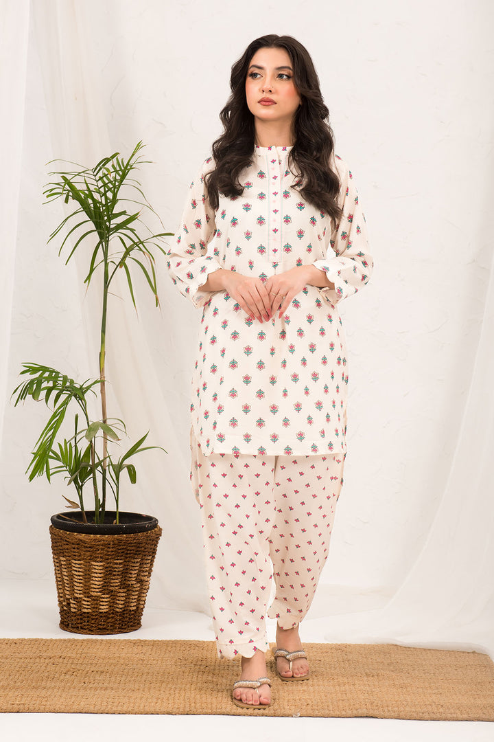 Swiss Lawn Digital Printed 2 Pc Suit - Wear Ochre