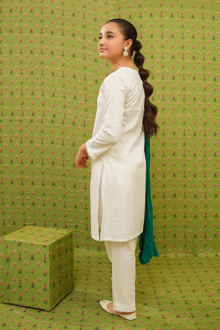 Chikankari 3 Pc Suit - Wear Ochre