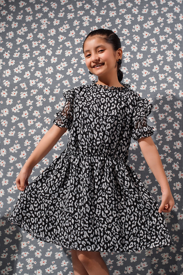 Printed Brochia Chiffon Midi Dress - Wear Ochre
