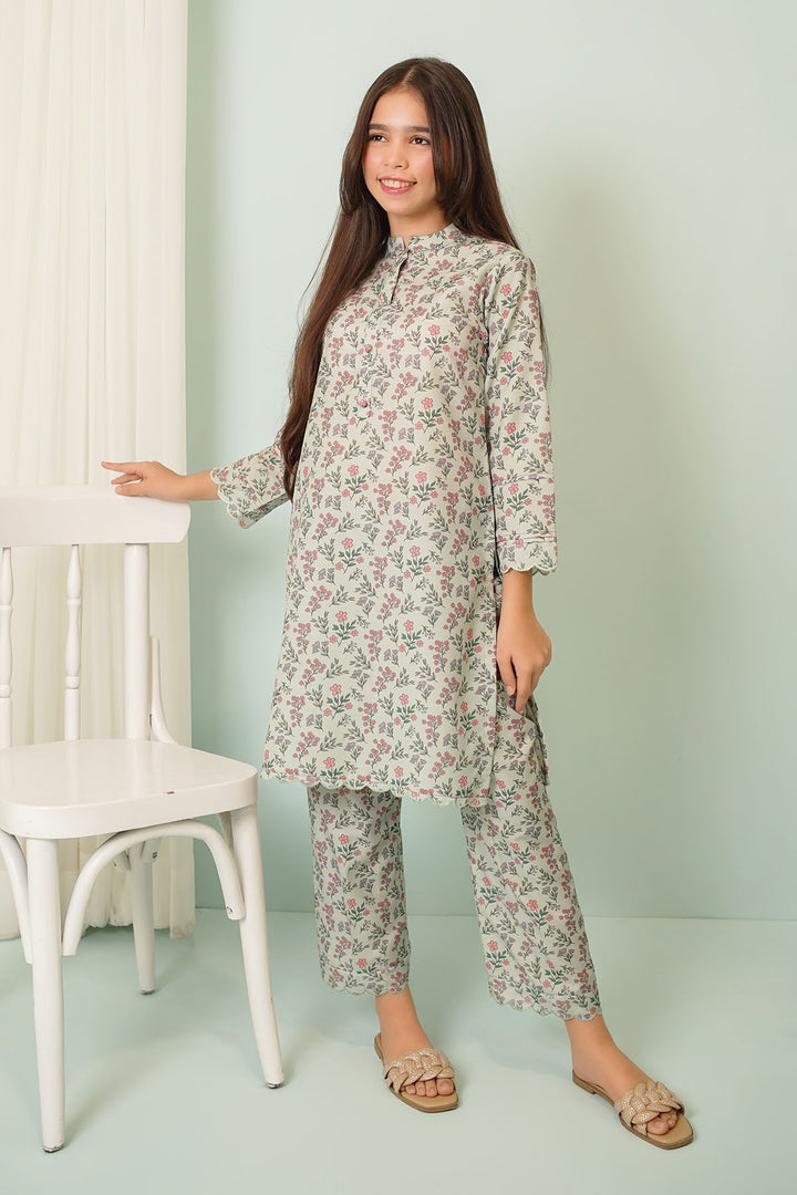 Swiss Lawn Printed 2 Pc Suit - Wear Ochre