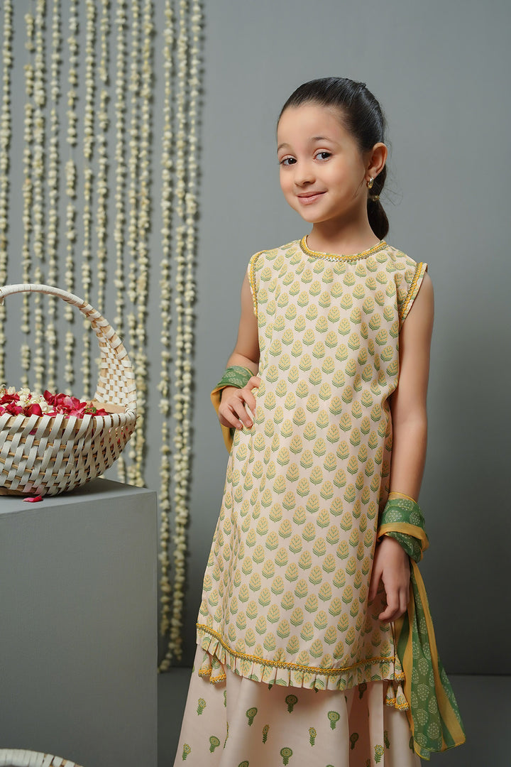 Swiss Lawn Digital Printed 3 Pc Suit - Wear Ochre