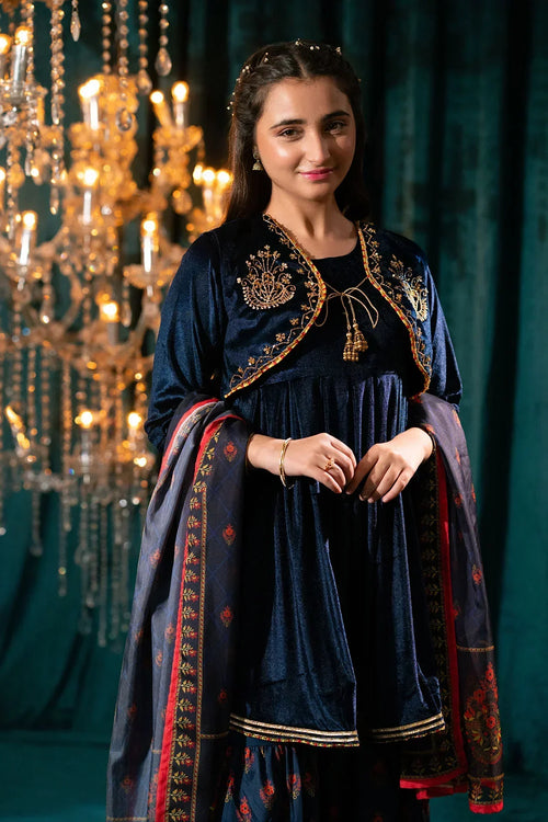 Best Velvet Hand Adda Work 3 Pc Suit - Wear Ochre -
