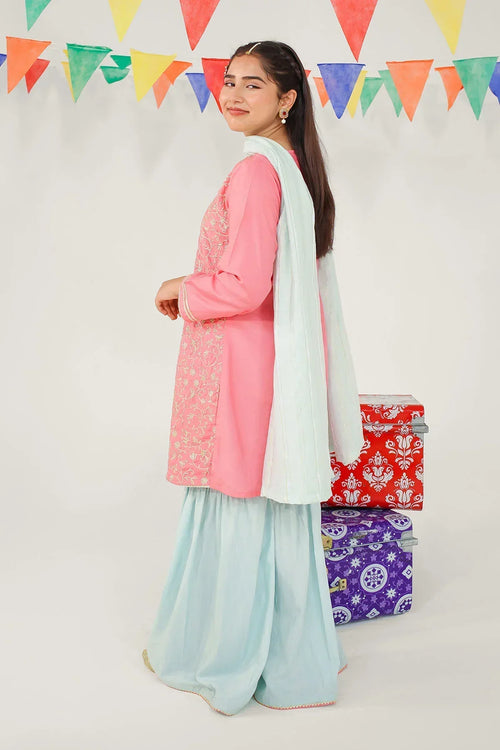 Best Cotton Silk Embroidered 3 Pc Suit - Wear Ochre -