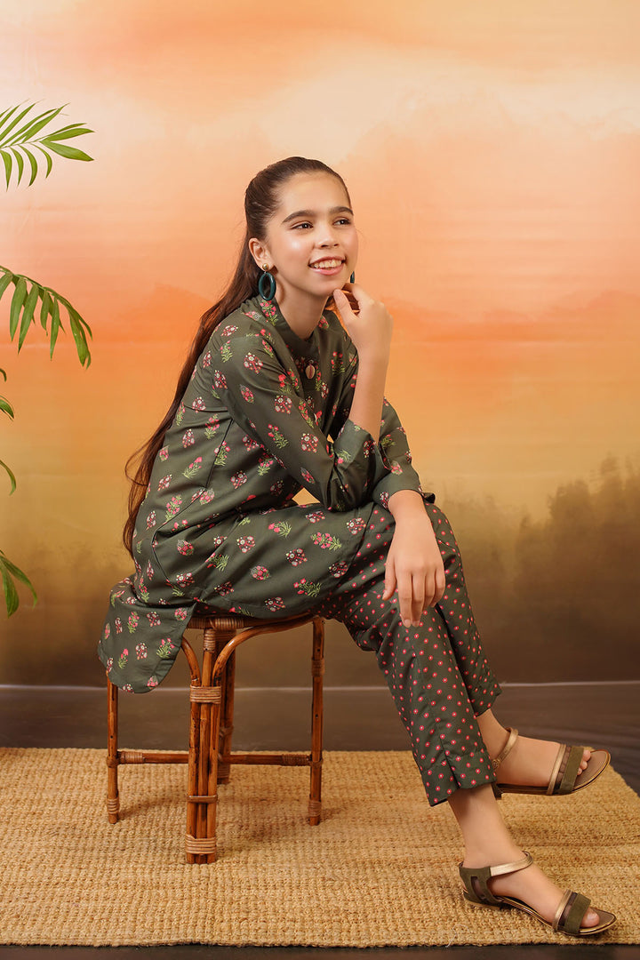 Swiss Lawn Printed 2 Pc Suit - Wear Ochre
