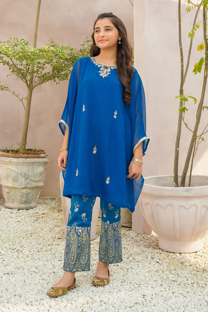 Chiffon Hand Adda Work 2 Pc Suit - Wear Ochre