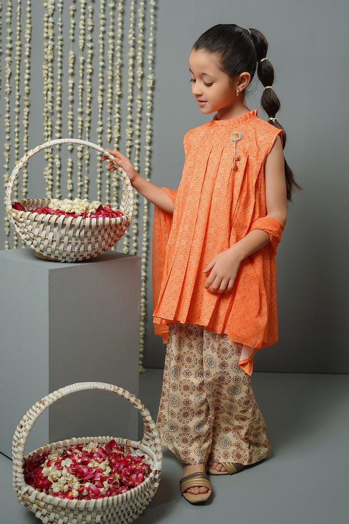 Swiss Lawn Digital Printed 3 Pc Suit - Wear Ochre