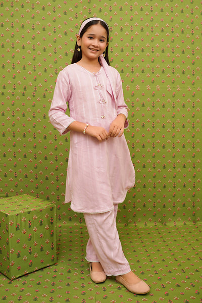 Dobby Cotton Embellished 2 Pc Suit
