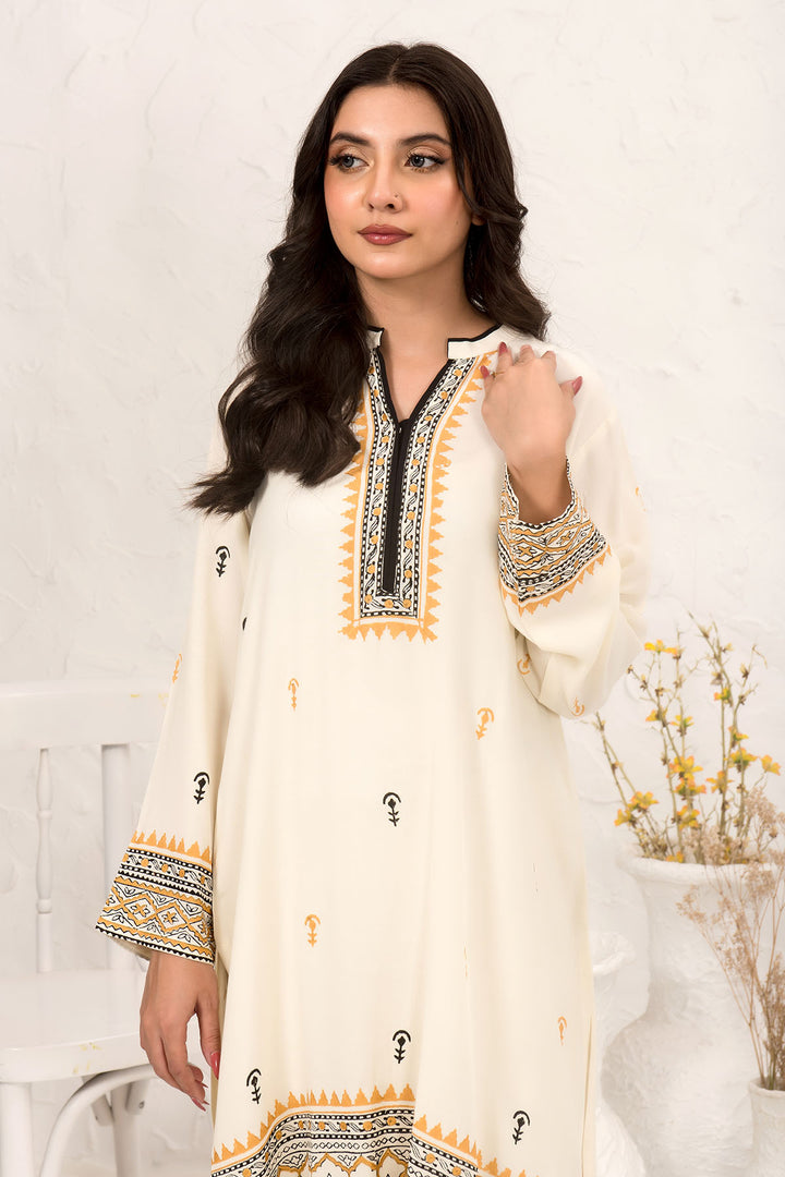 Cotton Crepe Printed 2 Pc Suit - Wear Ochre