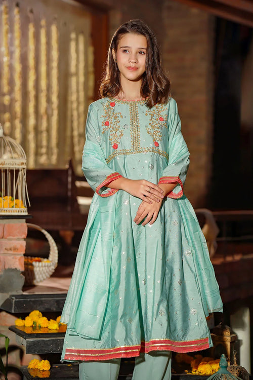 Best Viscose Jacquard Hand Adda Work 3 Pc Suit - Wear Ochre -