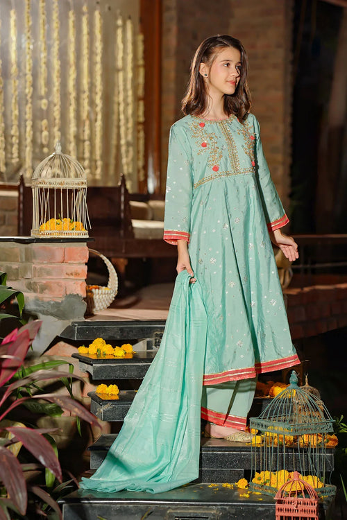 Best Viscose Jacquard Hand Adda Work 3 Pc Suit - Wear Ochre -