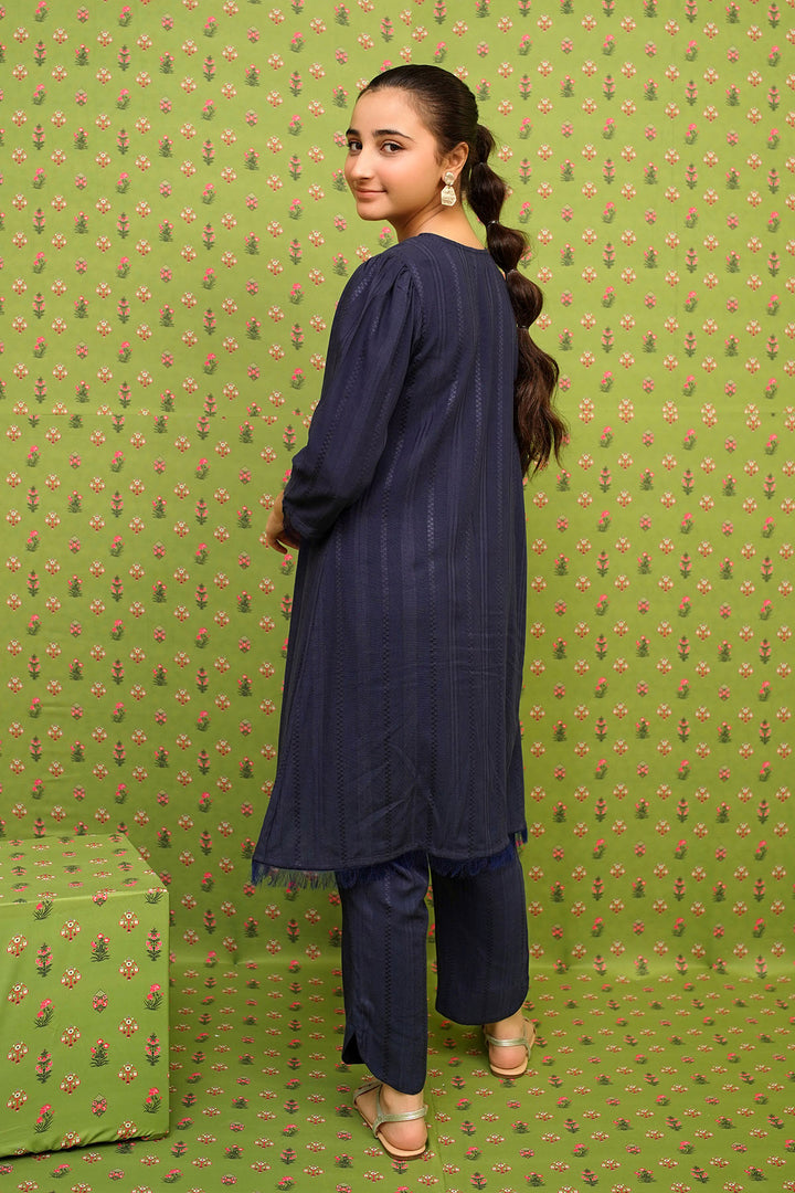 Dobby Cotton Embellished 2 Pc Suit - Wear Ochre