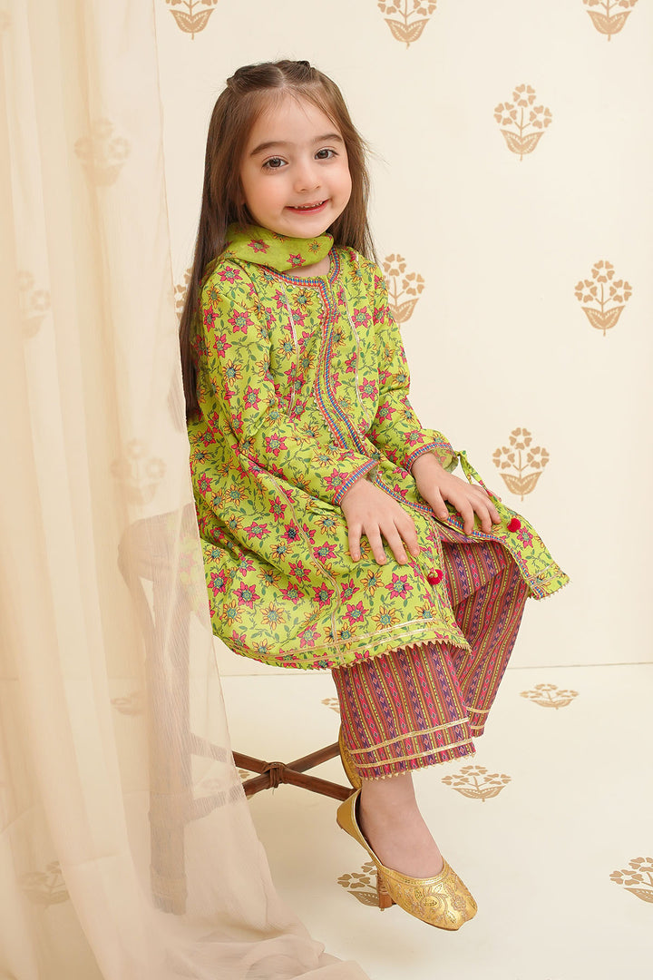 Swiss Lawn Digital Printed 3 Pc Suit - Wear Ochre