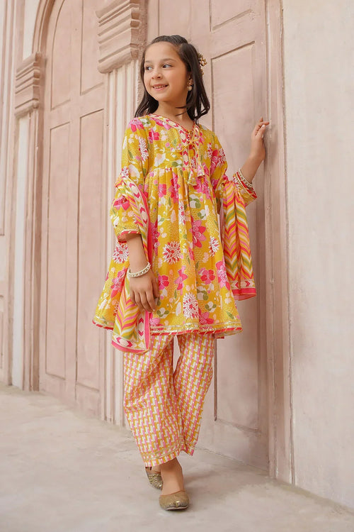 Best Swiss Lawn Digital Printed 3 Pc Suit - Wear Ochre -