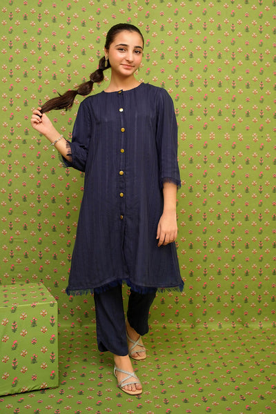 Dobby Cotton Embellished 2 Pc Suit