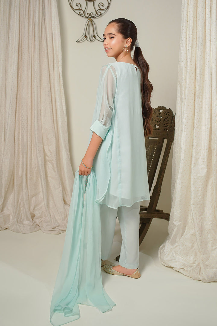 Chiffon Embroidered 3 Pc Suit - Wear Ochre