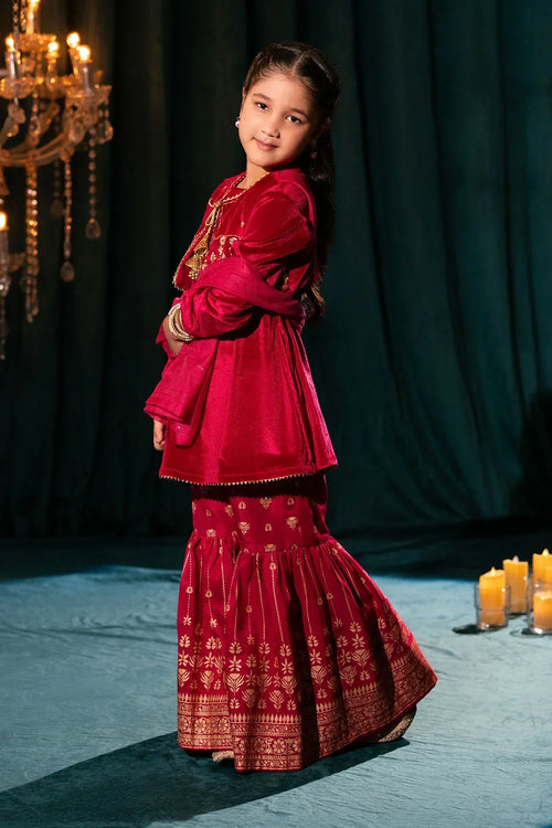 Best Velvet Hand Adda Work 3 Pc Suit Mini - Wear Ochre -