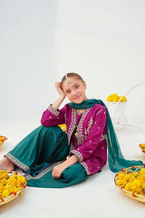 Best Raw Silk Embroidered 3 Pc Suit - Wear Ochre -