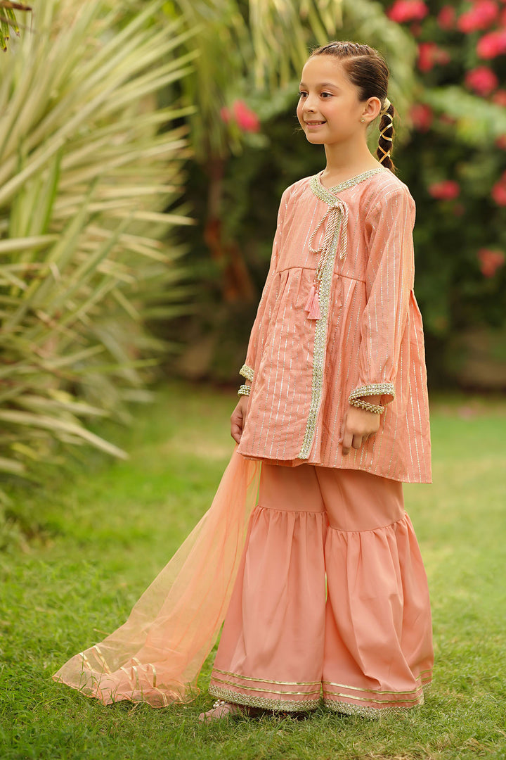 Zari Jacquard 3 Pc Suit - Wear Ochre