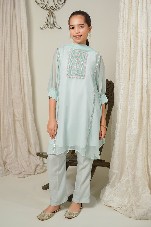 Chiffon Embroidered 3 Pc Suit