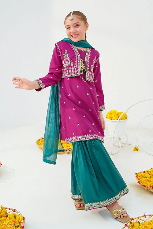Best Raw Silk Embroidered 3 Pc Suit - Wear Ochre -