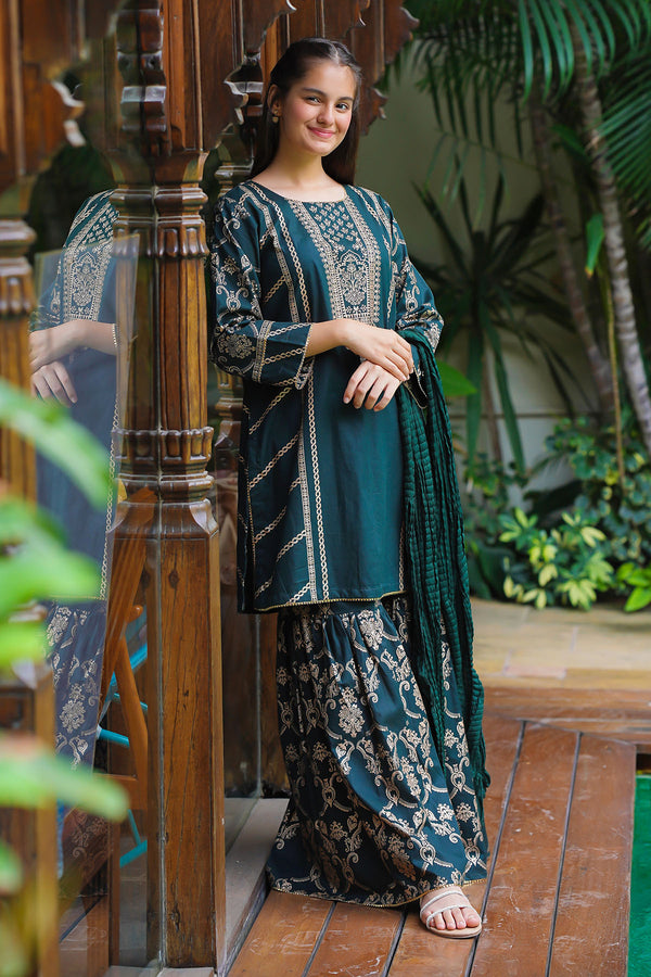 Cotton Printed 3 Pc Suit