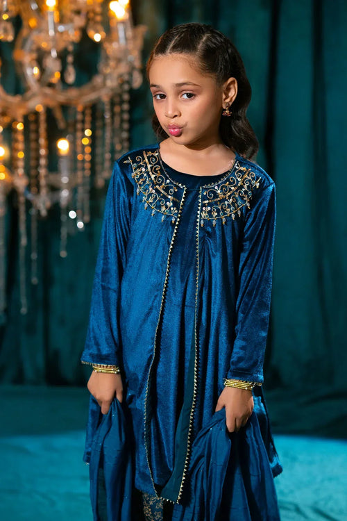 Best Velvet Hand Adda Work 3 Pc Suit Mini - Wear Ochre -
